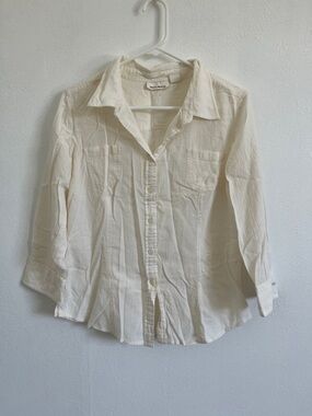 Dkny Cream Button-Down Women's Casual Blouse